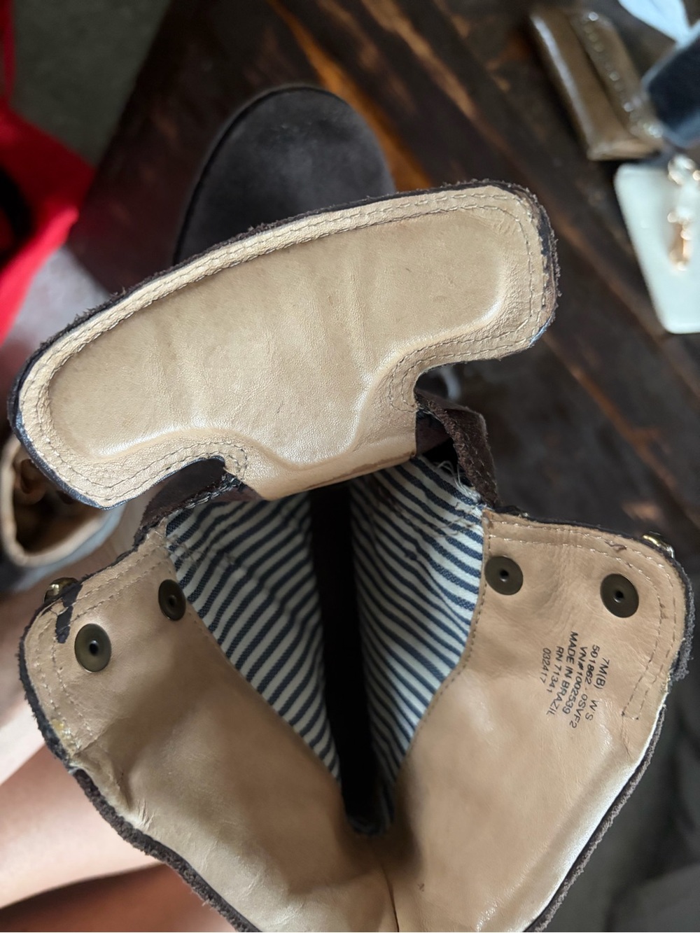 L.L. Bean Deerfield Alpine Brown Suede Lace-Up Ankle Boots with Red Laces - Picture 11 of 11